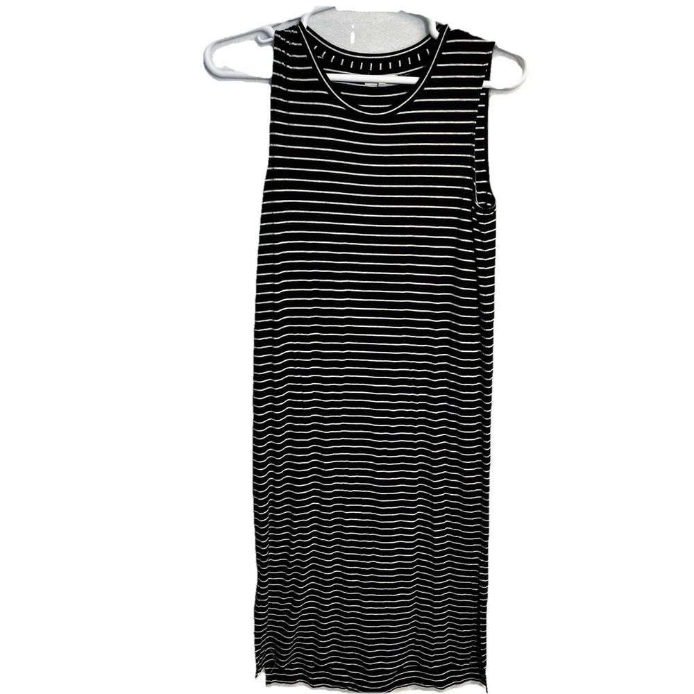Madewell Women’s Maxi Dress Size Small Black Stripe Preppy Summer Double Slits